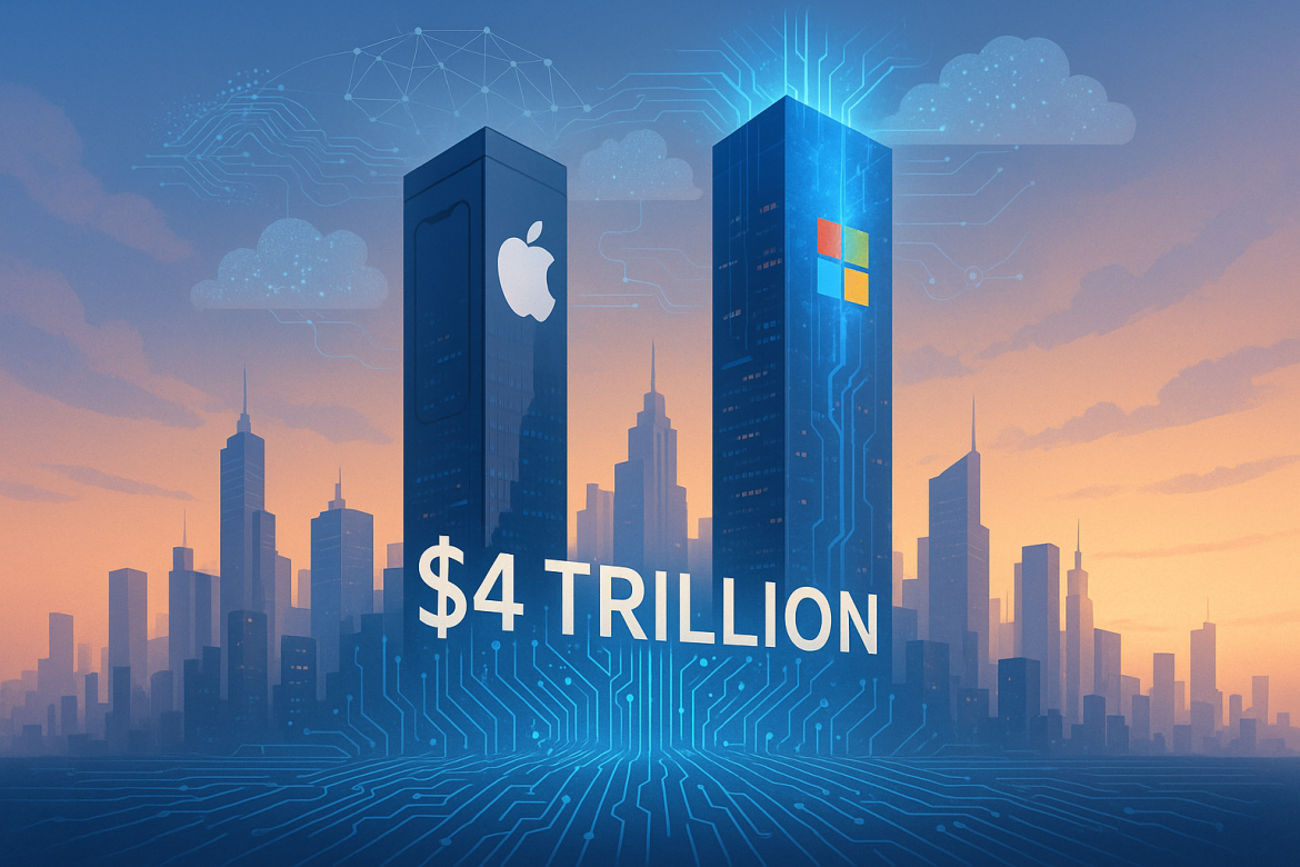 Apple Inc (NASDAQ: AAPL) and Microsoft Corp (NASDAQ: MSFT) have officially joined the $4 trillion club – marking a historic moment in the tech sector’s valuation race.Fuelled by solid iPhone 17 sales and surging demand for cloud-based AI infrastructure, both stocks have delivered impressive returns in recent months.Both <a href="https://invezz.com/news/2025/10/20/apple-shares-hits-record-highs-heres-why/">AAPL stock</a> and MSFT are currently up more than 55% versus their April lows. But as investors look ahead to 2026, the question looms: which of these tech titans offers better upside?Let’s find out!AI lag and China risks could hurt Apple stockDespite Apple’s $4 trillion milestone, concerns remain about its ability to capitalize on artificial intelligence.Tom Forte, senior analyst at Maxim Group, <a href="https://www.youtube.com/watch?v=pZ-aHhKMFEg">recently told CNBC</a> that the iPhone maker “still lags when it comes to capitalizing on AI,” citing delays in its Apple Intelligence suite and Siri upgrades.He also flagged geopolitical risks tied to China, where AAPL faces stiff competition and tariff headwinds.Forte maintained his “hold” rating on Apple shares with a price target of $201, indicating potential “downside” of more than 25% from current levels.While there have been reports of strong iPhone 17 sales, the company’s cautious AI strategy and reliance on Chinese manufacturing could hinder its long-term growth narrative.AI momentum to remain a tailwind for Microsoft stockMicrosoft’s ascent to $4 trillion is backed by exceptionally strong fundamentals and an aggressive AI strategy.Former hedge fund manager Jim Cramer recently forecast MSFT to report the “<a href="https://www.youtube.com/watch?v=bwFirRqKAJ8">best quarter of the hyperscalers again</a>,” citing Azure’s dominance in enterprise artificial intelligence workloads.Wedbush’s senior analyst Dan Ives is even more bullish, projecting Microsoft to hit $5 trillion in market cap by the end of 2026.Ives’ outperform rating on Microsoft shares comes with a $600 price target – indicating potential upside of another 10% from here on, Azure’s robust growth and deep integration of OpenAI GPT models across productivity tools.With premium Copilot subscriptions gaining traction and cloud margins expanding, MSFT’s artificial intelligence flywheel appears to be just getting started.Verdict: MSFT shares edge out AAPL heading into 2026Based on the aforementioned expert sentiment and strategic positioning, Microsoft stock looks like the stronger pick heading into 2026.While Apple Inc. remains a consumer tech juggernaut, its delayed AI rollout and China exposure introduce uncertainty. Microsoft, by contrast, is executing aggressively in cloud and AI, with analysts forecasting continued earnings acceleration and valuation upside.Its enterprise-first model, diversified revenue streams, and early AI monetization give it a structural edge.For investors seeking exposure to the next wave of tech innovation – especially in generative AI and cloud infrastructure – <a href="https://invezz.com/news/2025/10/27/microsoft-shares-climb-as-guggenheim-upgrades-msft-to-buy-on-ai-led-growth/">MSFT shares</a> offer a much more compelling growth story with fewer geopolitical overhangs for the next 12 months.The post <a href="https://invezz.com/news/2025/10/28/apple-vs-microsoft-stock-as-both-hit-4-0-trillion-market-cap/">Apple vs Microsoft stock as both hit $4.0 trillion market cap</a> appeared first on <a href="https://invezz.com/">Invezz</a>